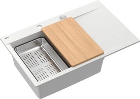 Statie de lucru incastrata Quadron Josh 111 finisaj alb - inox 78x50 cm