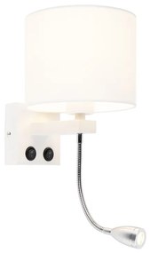 Lampa de perete moderna alba cu abajur alb - Brescia