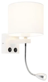 Lampa de perete moderna alba cu abajur alb - Brescia