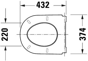Duravit 28210000 - Capac WC D-CODE 37,4 x 43,3 cm, alb