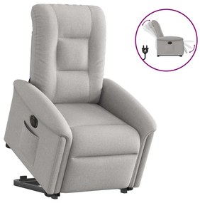 vidaXL Scaun reclinabil electric, țesătură gri nor