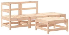 3186494 vidaXL Set mobilier relaxare de grădină, 4 piese, lemn masiv de pin