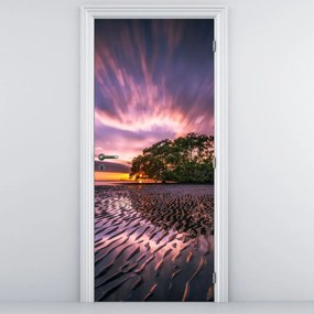 Fototapet pentru ușă - Plaja la apus de soare (95x205cm)