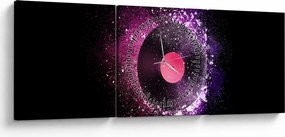 Tablou - Disc de vinil roz-violet (cu ceas) (90x30 cm)