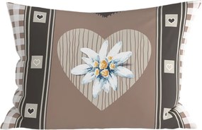 Fata de perna din amestec de bumbac HEART RETRO POLY 50x70 cm, maro