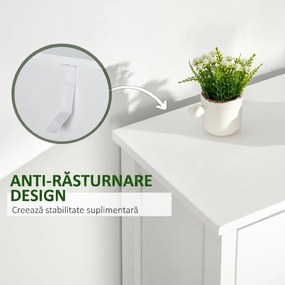 HOMCOM Comodă pentru Dormitor cu 5 Sertare Colorate, cu Mânere Metalice,  45x30x95.4 cm, Multicolor | Aosom Romania