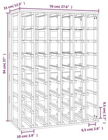 Suport de vinuri, 70x33x94 cm, lemn masiv de pin Maro, 1, 48