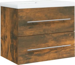 vidaXL Dulap chiuvetă bazin încorporat stejar fumuriu lemn prelucrat