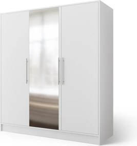 Dulap cu 3 usi si oglinda Alarica 180x60x200 cm – Alb