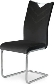 Scaun tapitat K224, negru/crom, piele ecologica/metal, 44X54X100 CM