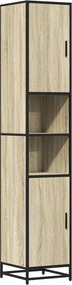vidaXL Dulap baie stejar sonoma 35x37,5x188,5 cm lemn prelucrat/metal
