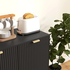 HOMCOM Bufet modern cu 2 uși și raft reglabil, mobilier tip bufet pentru bucătărie și living, cu picioare metalice, negru | Aosom Romania