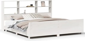 vidaXL Cadru de pat fără saltea, alb, 180x200 cm, lemn masiv pin