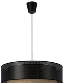 Lustră suspendată pe cablu BORHO, 1xE27/60W/230V, Ø 40 cm, negru/iută