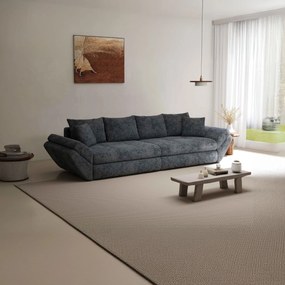 Canapea extensibilă dumonde cu ladă de depozitare si sezut confortabil din spuma high-density, Loana Euphoria Grafit 300x100 cm
