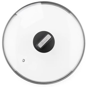 Cratiță Luigi Ferrero Regina FR-2840, 28x12.5 cm, 6.5 l, Acoperire neaderentă din marmură, Capac din sticlă cu orificiu pentru abur, Inducție, Negru