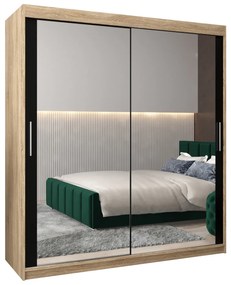 Dulap de haine 180 cm Toki 3 (stejar sonoma + negru mat). 1065095