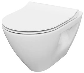 Vas wc suspendat rimless Cersanit Mille Plus cu capac soft close inclus, alb