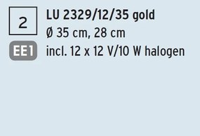 Lustra cristal Swarovski Spectra design modern de lux GALAXY 12L auriu
