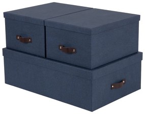 Set 3 cutii de depozitare Bigso Box of Sweden Inge, albastru
