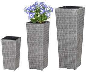 Deuba Set 3 ghivece de flori - gri