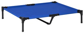 PawHut Pat ridicat pentru câine pat ridicat răcoritor pentru câine material Oxford sac de transport inclus 92 x 76 x 18 cm albastru | Aosom Romania