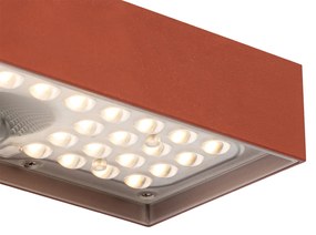 Lampă de perete exterioară roșie cu lumină reglabilă și senzor solar - Kayo