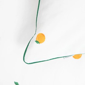 Lenjerie de pat Orangie, Homla, 160x200 cm, bumbac, alb/portocaliu