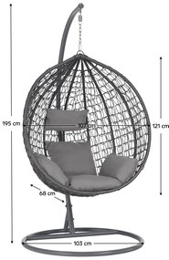 Scaun agăţat, gri, NOLAN NEW