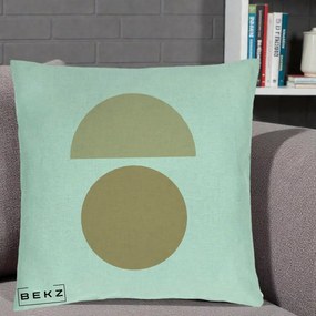 Perna Decorativa Geometric Minimalist Auriu, 40x40 cm, Verde Menta, Husa Detasabila, Perna Inclusa, BEKZ®
