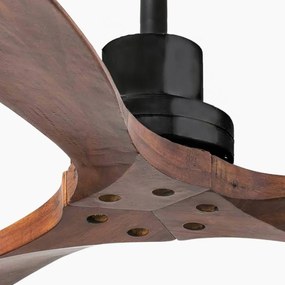 Ventilator de tavan cu telecomanda LANTAU L negru/ lemn maro