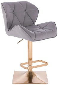 HC111KW Scaun Gray Piele Ecologica cu Bază Aurie