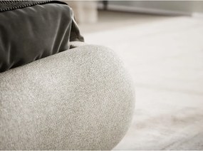 Pat matrimonial bej tapițat cu spațiu de depozitare cu somieră 180x200 cm Maumere – Maison de Rêve