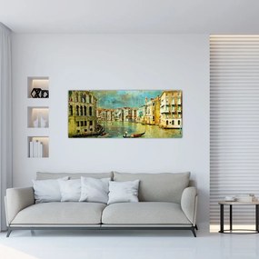 Tablou - Canalul de la Veneția și gondole (120x50 cm)