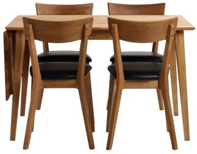 Masă de dining pliabilă din lemn de stejar natural Rowico Mimi, 120 x 80 cm