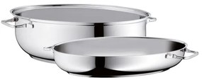Tavă ovală de copt cu capac WMF 41x28,5 x18 cm oțel inoxidabil
