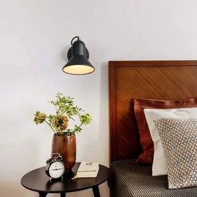 Aplica de perete cu spot ASTAMA 1xE27/40W/230V, negru/alamă