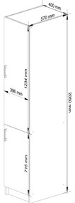 Dulap de bucătărie pentru alimente Lula S40 (alb + stejar sonoma). 1069049