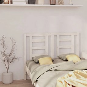 Tablie de pat, alb, 126x4x100 cm, lemn masiv de pin 1, Alb, 126 x 4 x 100 cm
