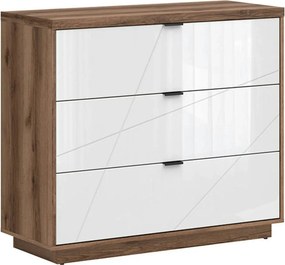 Comoda FORN, nuc/alb lucios, PAL melaminat, 106x43x93 cm