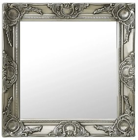 Oglinda de perete in stil baroc, argintiu, 50 x 50 cm 1, Argintiu, 50 x 50 cm