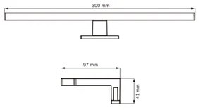 Aplică LED pentru oglindă de baie MILOS LED/5W/230V 4000K 30 cm IP44 negru