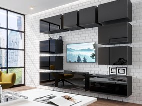 Mobilier living Berny 75 (Negru + Negru lucios). 1087213
