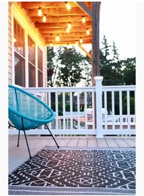 Covor reversibil pentru exterior din plastic reciclat Fab Hab Kilimanjaro Black, 120 x 180 cm, negru
