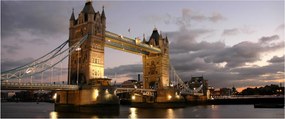 Tablou - Tower Bridge la noapte (120x50 cm)