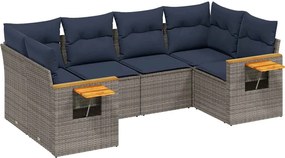 vidaXL Set canapele de grădină cu perne, 6 piese, gri, poliratan