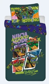Țestoasele Ninja Activated copii, lenjerie de pat grădiniță 100×135cm, 40×60 cm