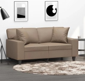 vidaXL Perne decorative, 2 buc., cappuccino, 40x40 cm, piele ecologică