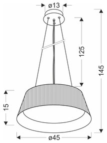 Lustră albă-în culoare naturală LED cu abajur din metal ø 45 cm Umbria – Candellux Lighting