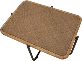 Măsuță de cafea neagră/în culoare naturală din ratan 55x75 cm Cebu – Mauro Ferretti